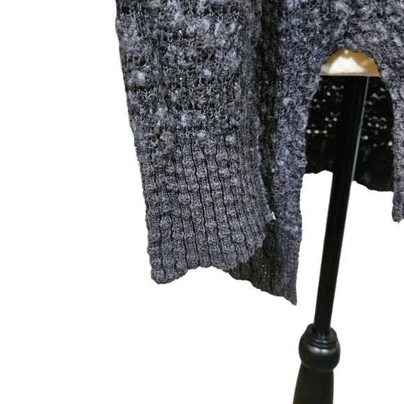 Free People Dark Gray Fleck Knit Long Sleeve Sweater, Large - Picture 7 of 13